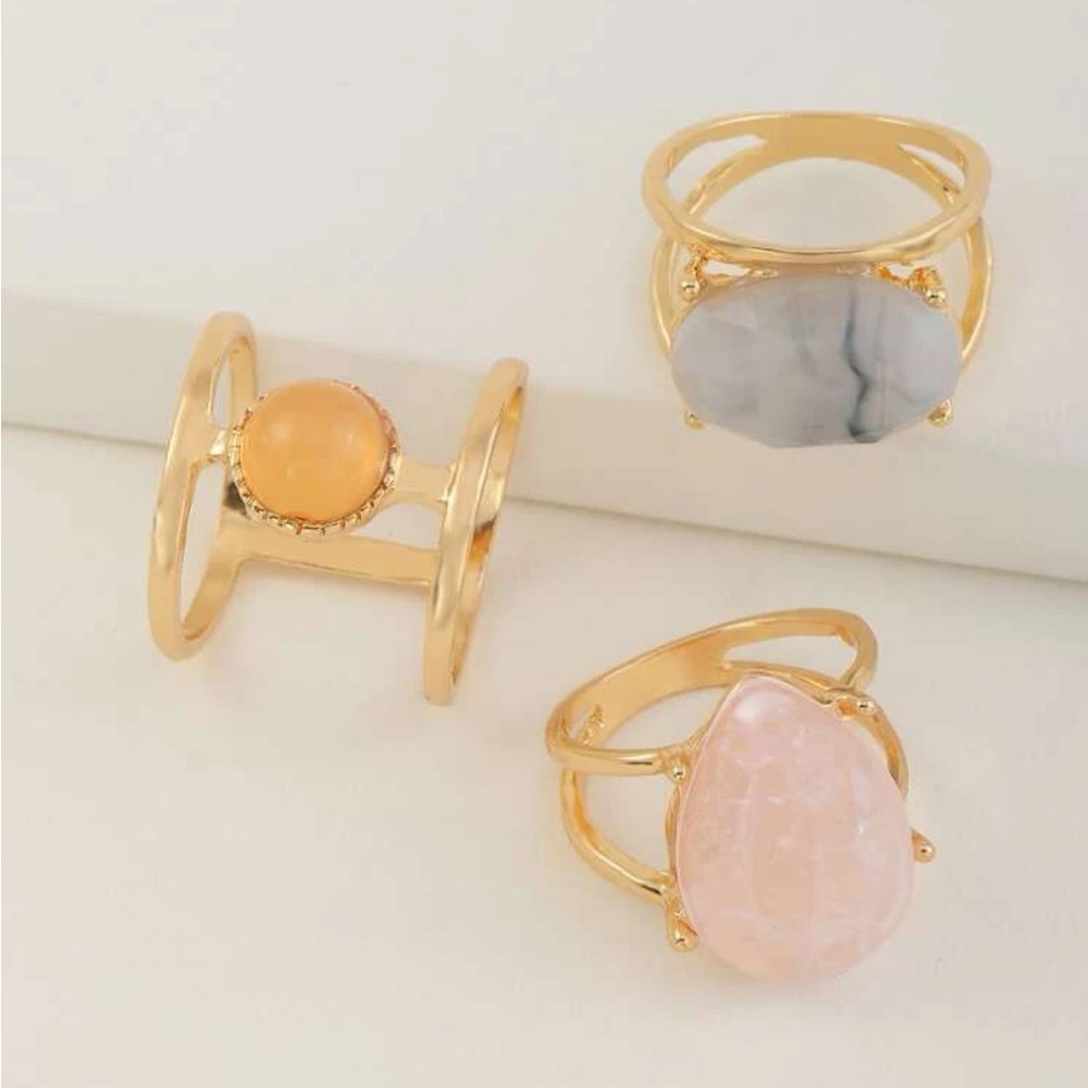 Textured Stone Decor Ring - Picture 2 of 7